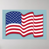 Wave American Flag Art Poster (Vorne)