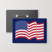 Wave American Flag Button (Vorderseite/Rückseite)
