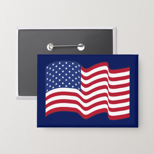 Wave American Flag Button (Vorderseite/Rückseite)