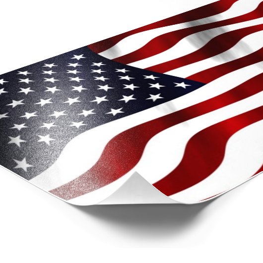 Wave American Flag Fotodruck (Ecke)