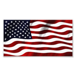 Wave American Flag Fotodruck