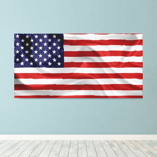Wave American Flag Leinwanddruck (Insitu (Holzboden))