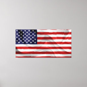 Wave American Flag Leinwanddruck
