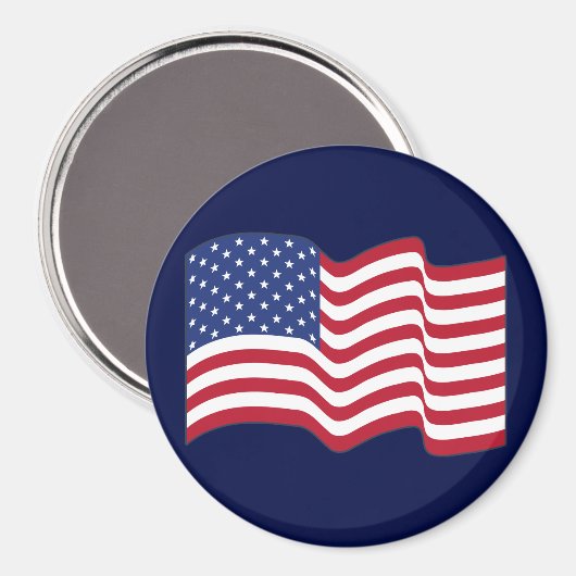 Wave American Flag Magnet Geschenk (Vorderseite/Rückseite)