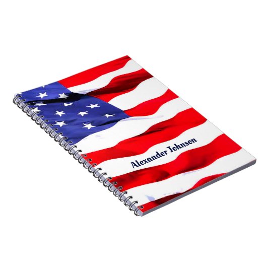Wave American Flag Notebook Notizblock (Rechte Seite)