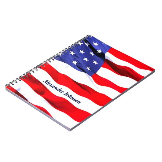 Wave American Flag Notebook Notizblock (Linke Seite)