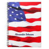 Wave American Flag Notebook Notizblock (Vorderseite)