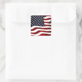 Wave American Flag Quadratischer Aufkleber (Tasche)