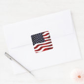 Wave American Flag Quadratischer Aufkleber (Umschlag)