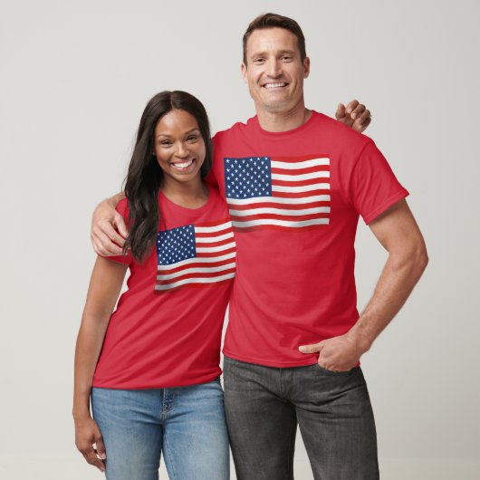 Wave American Flag T-Shirt (Unisex)