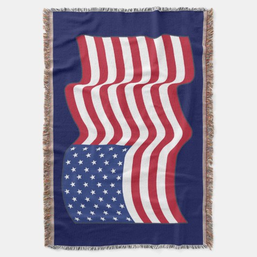 Wave American Flag Throw Blanket Geschenk Decke (Vorderseite Vertikal)