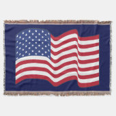 Wave American Flag Throw Blanket Geschenk Decke (Vorderseite)