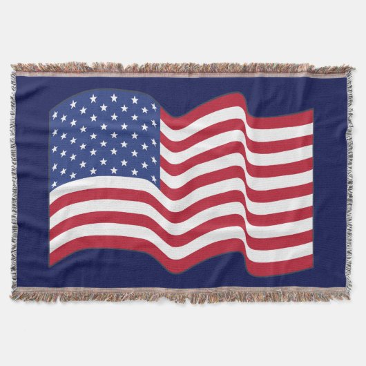 Wave American Flag Throw Blanket Geschenk Decke (Vorderseite)