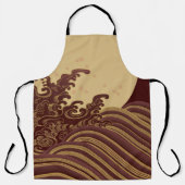 Wave and Full Moon, japanisches Design Schürze (Vorderseite)