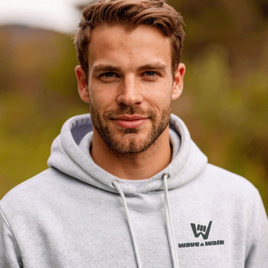 Wave and Walk Black Logo Essential Kapuzenpullover Hoodie
