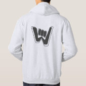 Wave and Walk Black Logo Essential Kapuzenpullover Hoodie (Rückseite)