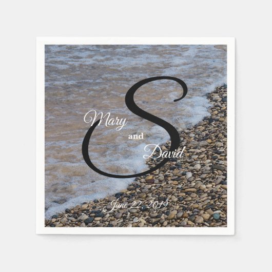 Wave Ashore Wedding Serviette (Vorderseite)