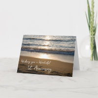 Wave at Sunset 1st Wedding Anniversary Card
