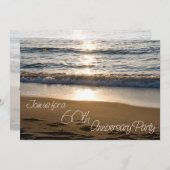 Wave at Sunset 60th Anniversary Invitation Card Einladung (Vorne/Hinten)