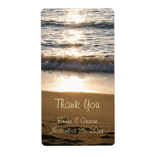 Wave at Sunset Wedding Labels (Vorne)