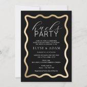 Wave Black Gold Hucks Party Einladung (Vorderseite)