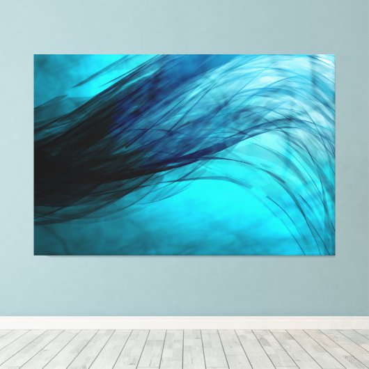 Wave-Blue - Canvas Print Leinwanddruck (Insitu (Holzboden))