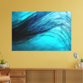 Wave-Blue - Canvas Print Leinwanddruck (Insitu (Wohnzimmer))