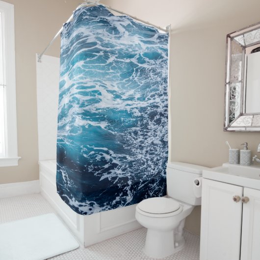 Wave Blue Ocean Summer Beach Duschvorhang (Beispiel)
