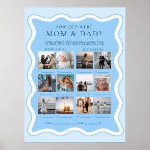 Wave Blue Wie alt waren Mama und Vater Foto Game Poster