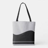Wave Border schwarz + Ihr Backgr. Ideen Tasche (Rückseite)
