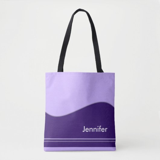 Wave Border violet + Ihr Backgr. Ideen Tasche (Vorderseite)