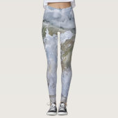 Wave Break Wasserfarbe Abstrakte Leggings (Vorderseite)