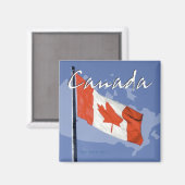 Wave Canada Flag Travel Souvenir Kühlschrankmagnet (Vorderseite/Rückseite)