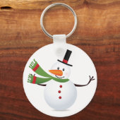 Wave Carrot Nose Snowman Button Schlüsselanhänger (Vorderseite)