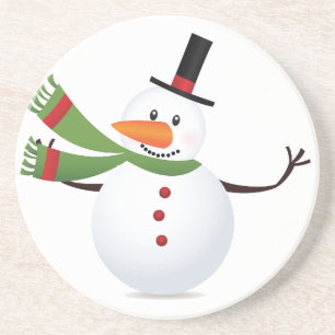 Wave Carrot Nose Snowman Getränkeuntersetzer