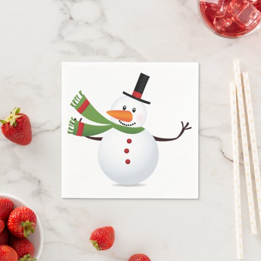 Wave Carrot Nose Snowman Serviette (Beispiel)