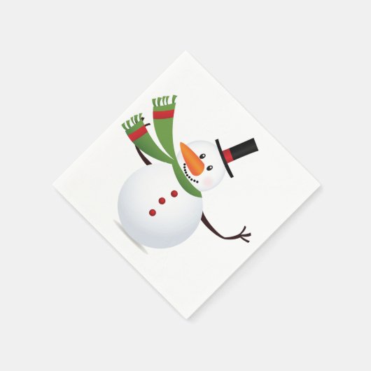 Wave Carrot Nose Snowman Serviette (Ecke)