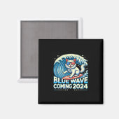 Wave Coming 2024 Cat Eigentümer Kamala Harris 2024 Magnet (Vorderseite/Rückseite)