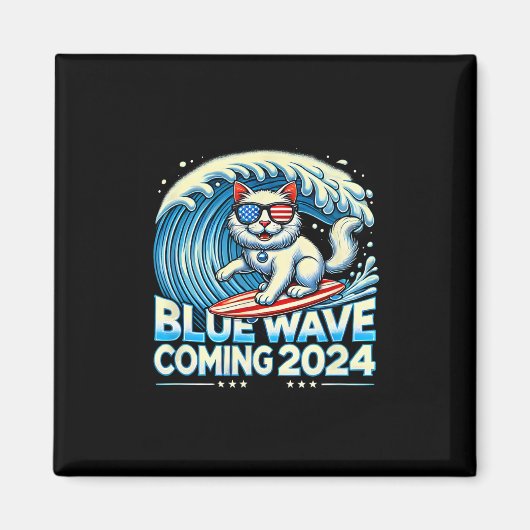 Wave Coming 2024 Cat Eigentümer Kamala Harris 2024 Magnet (Vorne)