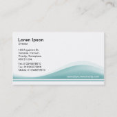Wave Contour - Lt Blue Green Visitenkarte (Rückseite)