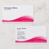 Wave Contour - Neon Red Visitenkarte (Vorne/Hinten)