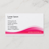 Wave Contour - Neon Red Visitenkarte (Rückseite)