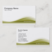 Wave Contour - Olive Green Visitenkarte (Vorne/Hinten)