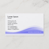 Wave Contour - Pastellblau Visitenkarte (Rückseite)