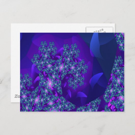 Wave Coole Abstrakte Fine Fraktal Art Postkarte (Vorne/Hinten)