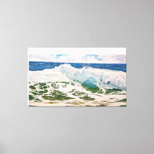 Wave Crash on the Shore: Realistic Seascape Leinwanddruck (Vorderseite)
