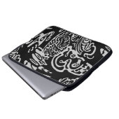 "Wave Creature" B&W abstrakte Kunst Laptopschutzhülle (Vorne Knopf)