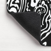 "Wave Creature" B&W abstrakte Kunst Mousepad (Ecke)