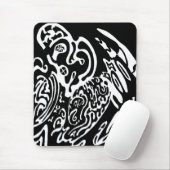 "Wave Creature" B&W abstrakte Kunst Mousepad (Mit Mouse)
