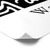 "Wave Creature" B&W abstrakte Kunst Poster (Ecke)